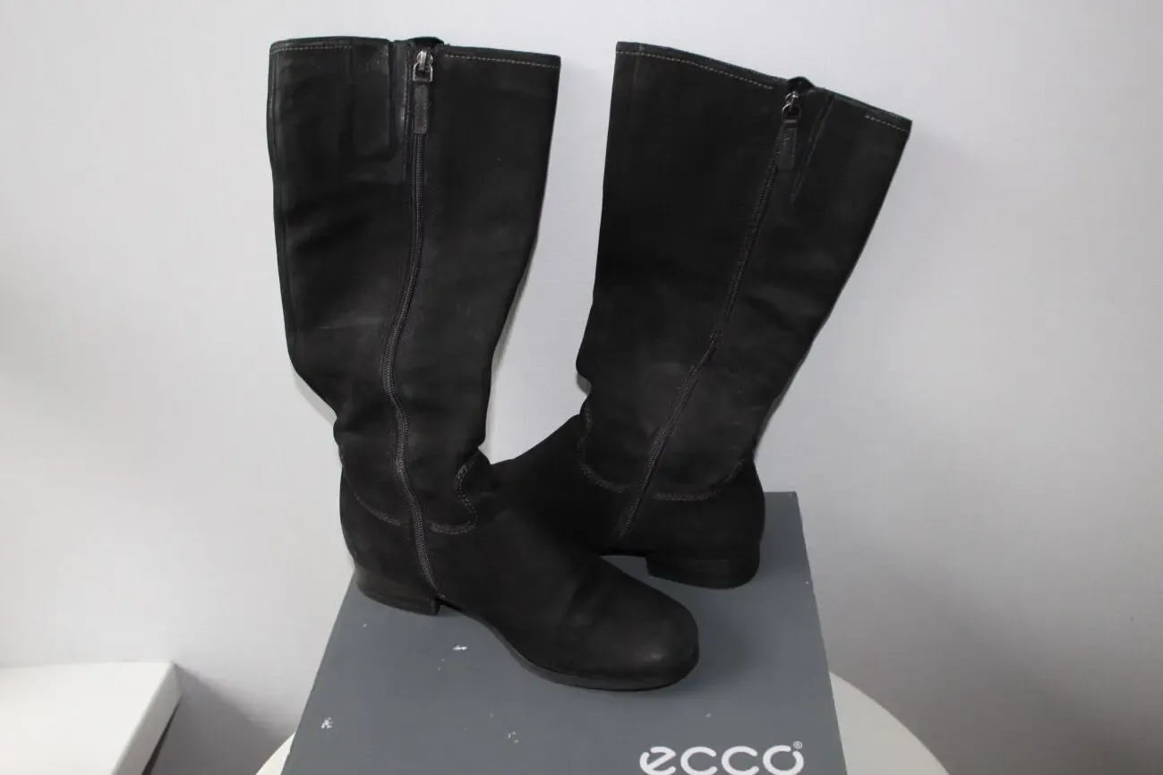 Сапоги, деми, ECCO, р 37, кожа, нубук, снижена цена 6