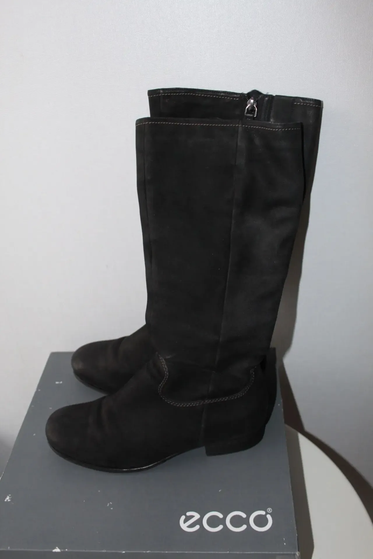 Сапоги, деми, ECCO, р 37, кожа, нубук, снижена цена