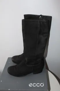 Сапоги, деми, ECCO, р 37, кожа, нубук, снижена цена