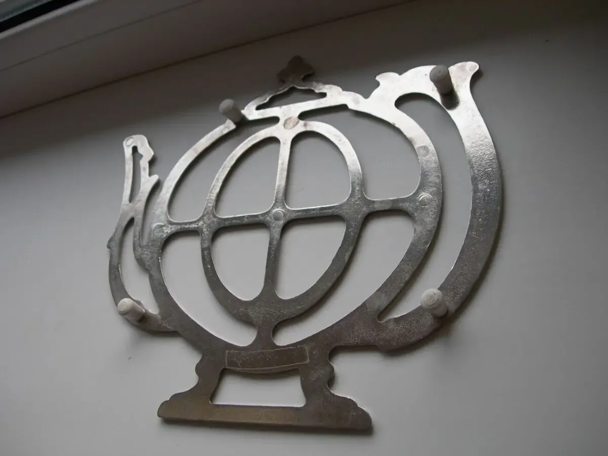 Панно, подставка, Чайник, бронза, серебрение, Германия 4