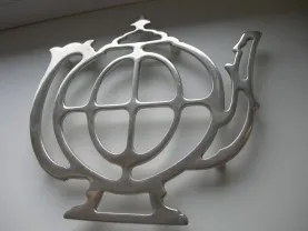 Панно, подставка, Чайник, бронза, серебрение, Германия