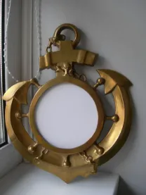 Зеркало, рама, старинное, панно, Якорь, бронза