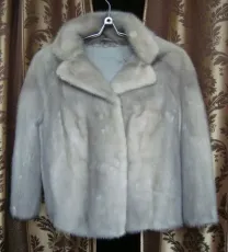 Шубка "Автоледи" из голубой норки . Размер 44