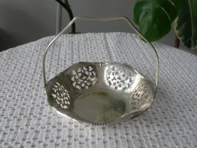 Конфетница, корзинка, бронза, серебрение, Германия