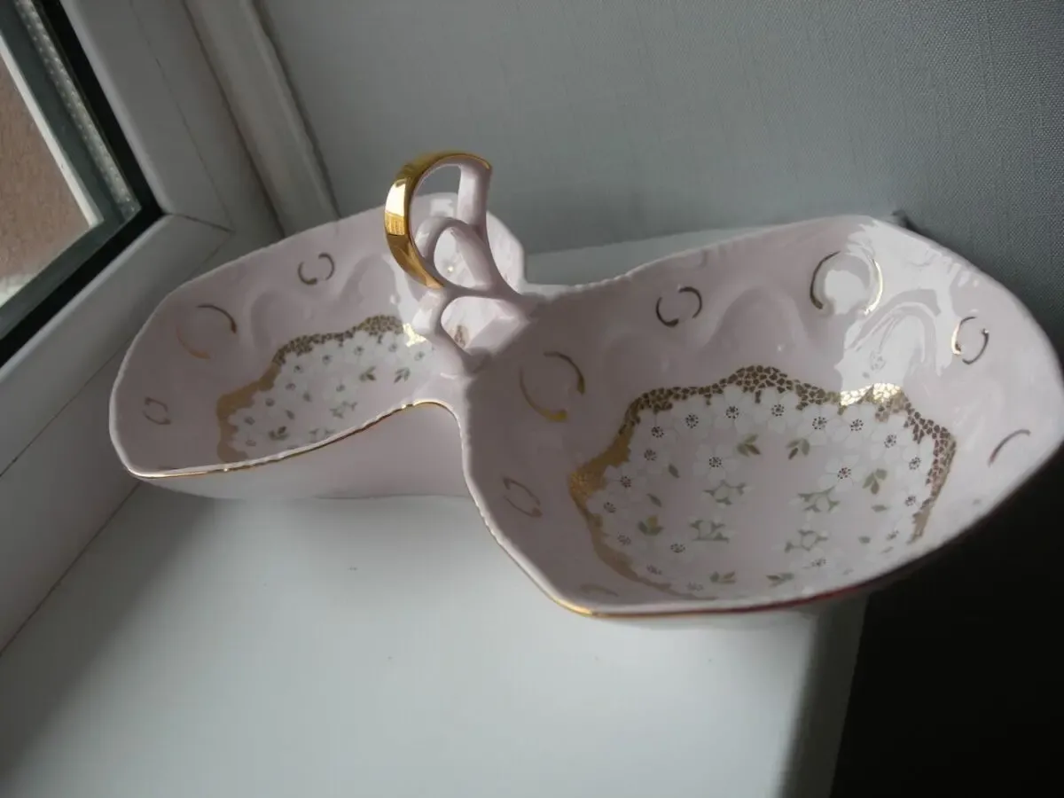 Менажница, блюдо, розовый фарфор, Чехия, новая! 3