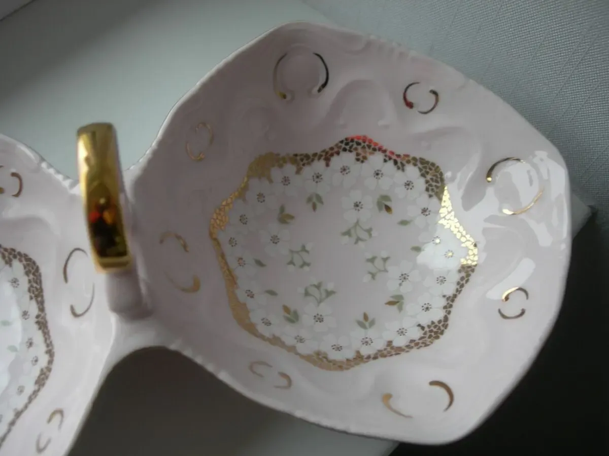 Менажница, блюдо, розовый фарфор, Чехия, новая! 4