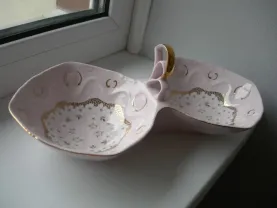 Менажница, блюдо, розовый фарфор, Чехия, новая!