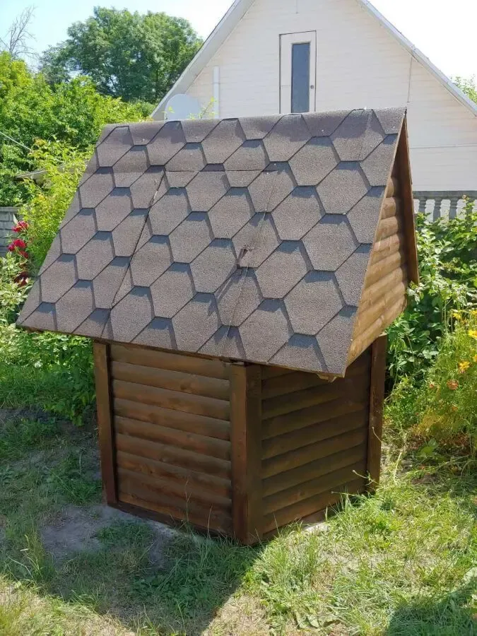 Домик для колодца. Декоративный колодец. Колодец из дерева.