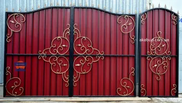 Ворота распашные с калиткой