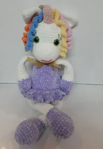 Плюшова Одноріжка-обіймашка ручної роботи.