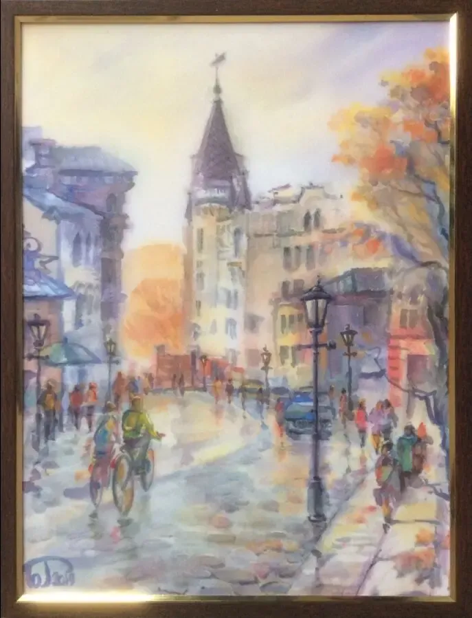 Картины в технике батик (роспись на шелке) и акварель