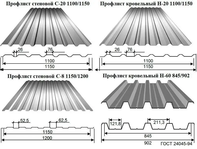 Профнастил кровельный, стеновой оцинкованый 0, 4- 0, 7 мм. 2