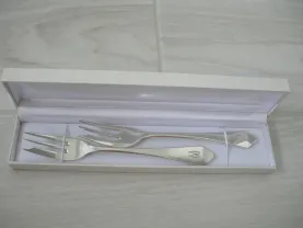 Вилки для десерта, 2 шт, серебро, Германия, старинные