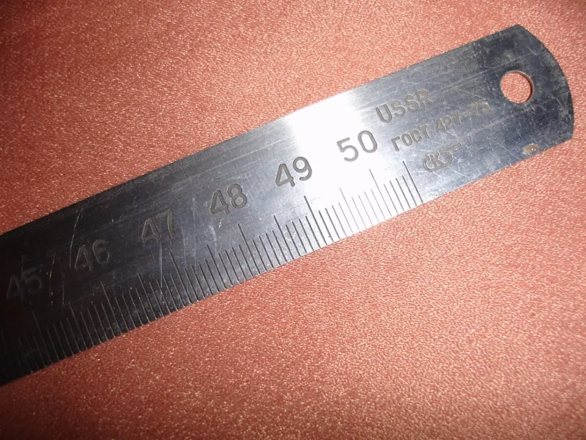 Линейка/лінійка метал нержавійка, на 50 см; експортний варіант срср 3