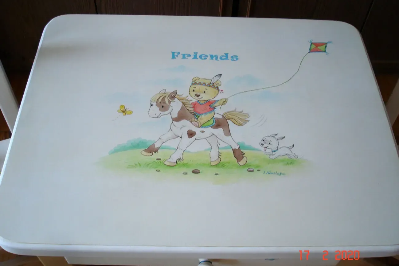 Комплект из ясеня с росписью. Авторский постер в подарок! 4