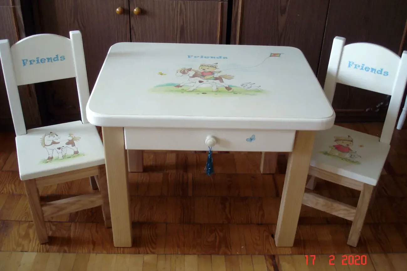 Комплект из ясеня с росписью. Авторский постер в подарок! 3