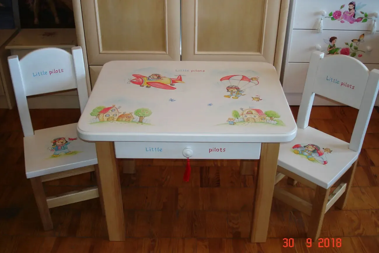 Комплект из ясеня с росписью. Авторский постер в подарок! 6