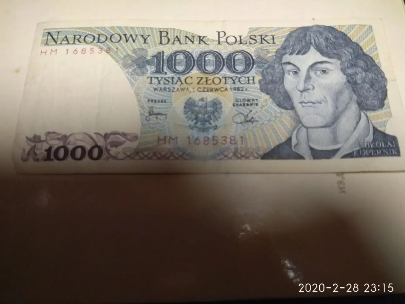 Бонистика. 1000 Злотых 1982 года.