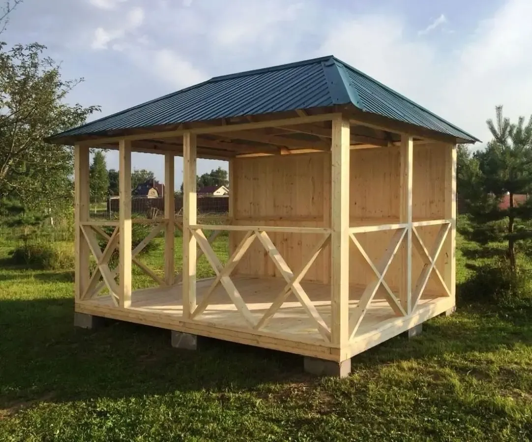 Деревянная беседка. Альтанка 4