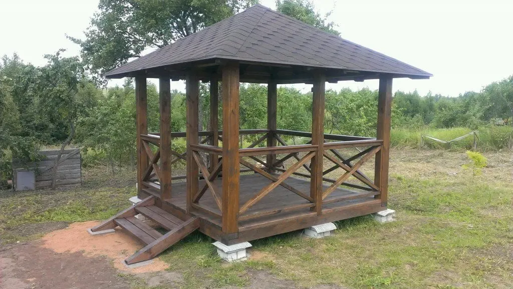 Деревянная беседка. Альтанка 6