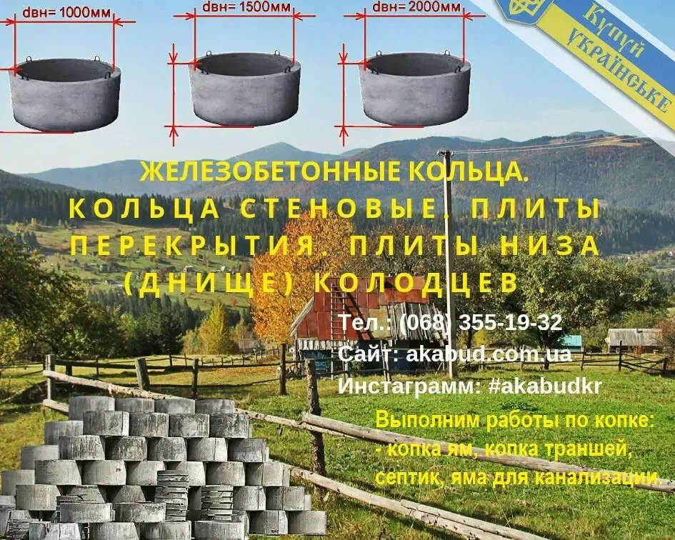 Септик, сливная яма с бетонных колец, цена