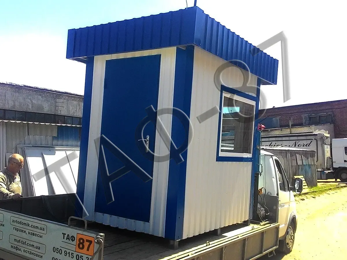 Пост охраны из профлиста, вагончик для охраны, бытовка для охраны