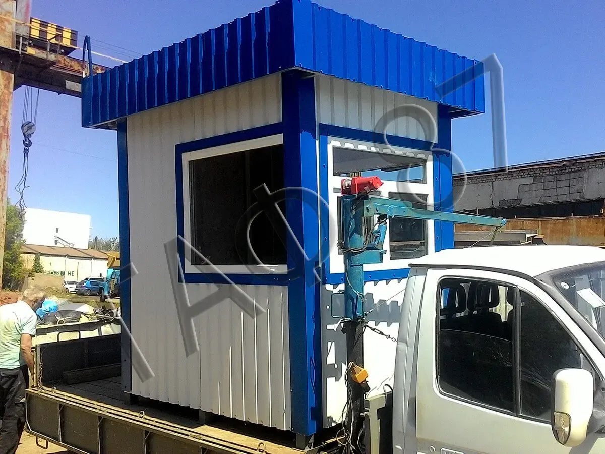 Пост охраны из профлиста, вагончик для охраны, бытовка для охраны 2