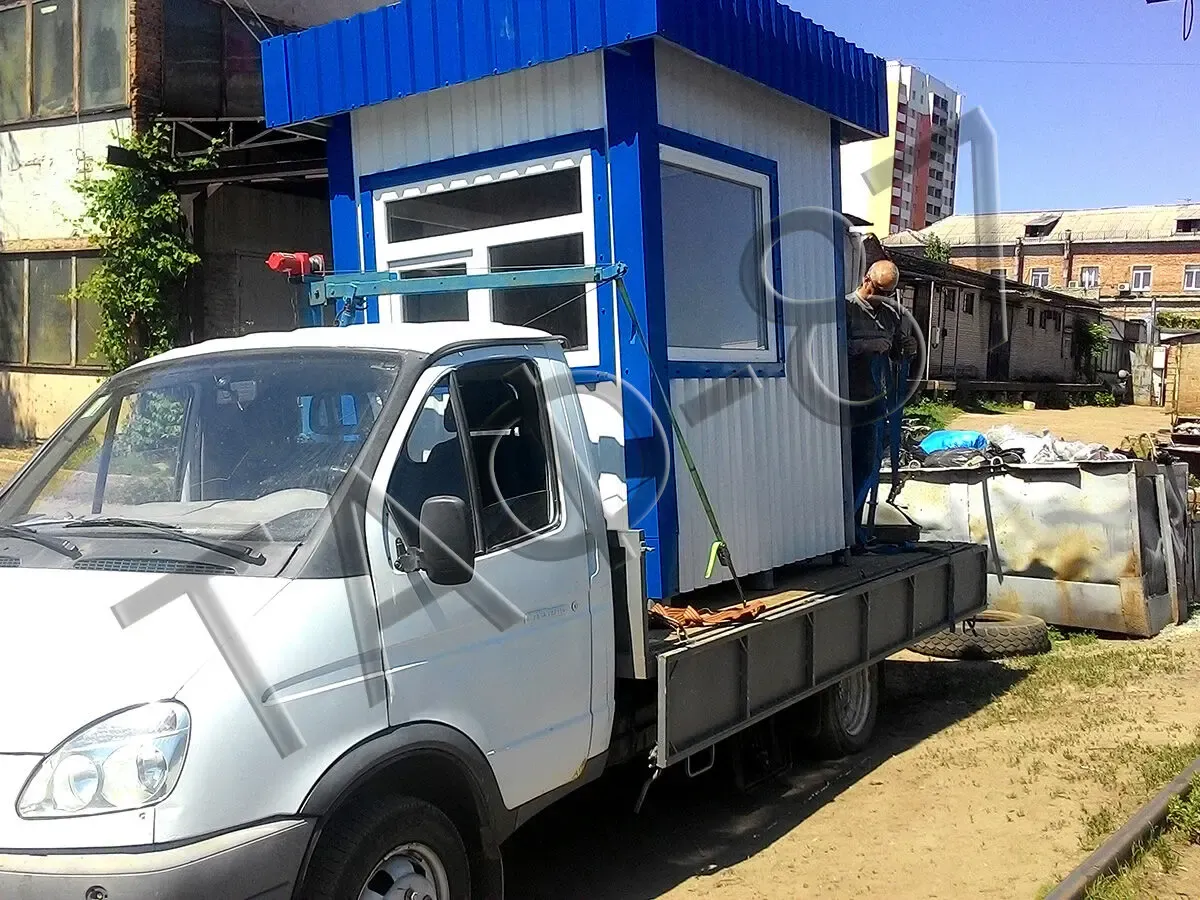 Пост охраны из профлиста, вагончик для охраны, бытовка для охраны 3