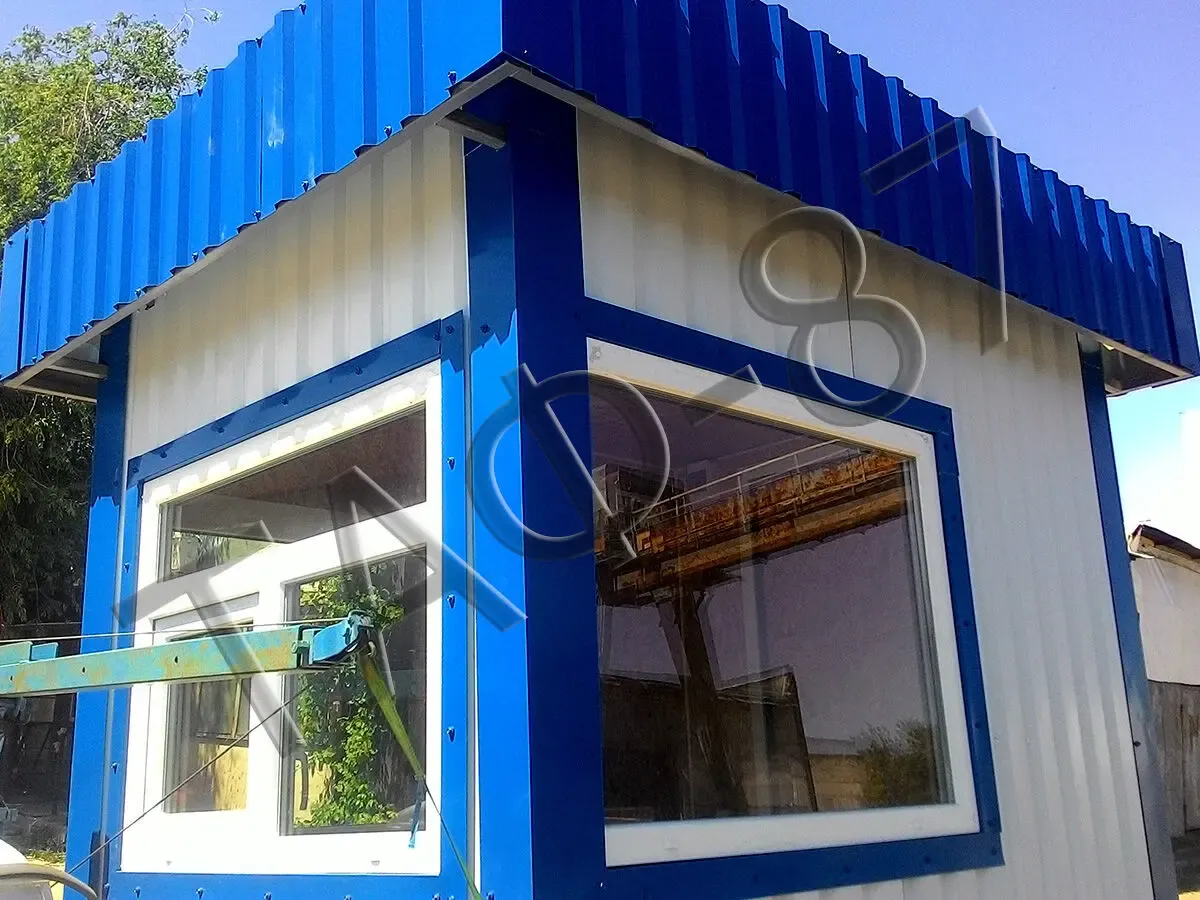 Пост охраны из профлиста, вагончик для охраны, бытовка для охраны 4