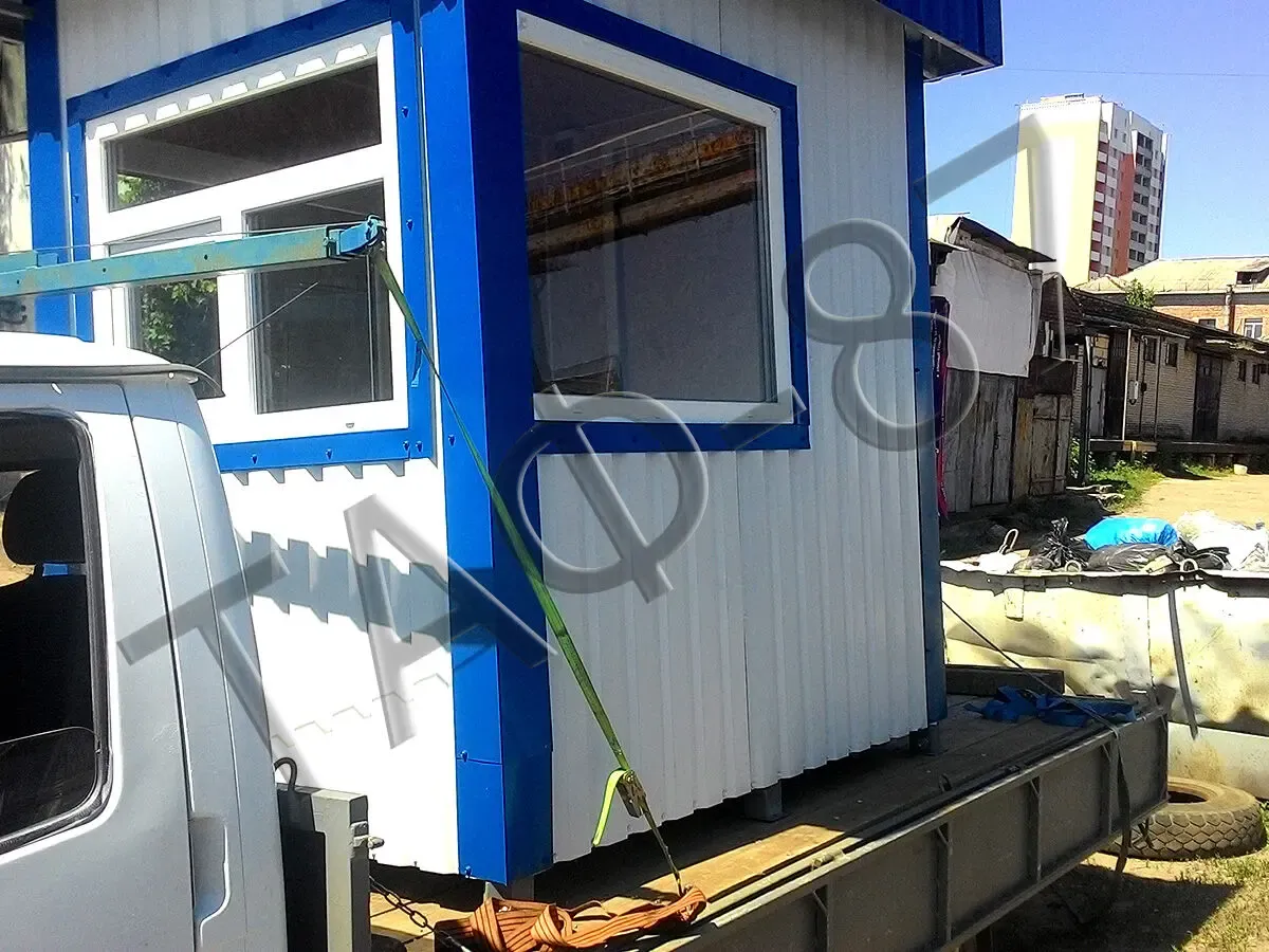 Пост охраны из профлиста, вагончик для охраны, бытовка для охраны 5