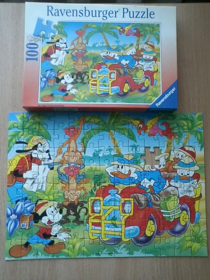 Пазл Гуффи и Микки в джунглях 100 частей (размер:36,2/26,2 см) 3