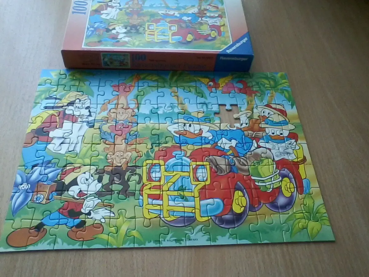 Пазл Гуффи и Микки в джунглях 100 частей (размер:36,2/26,2 см) 4