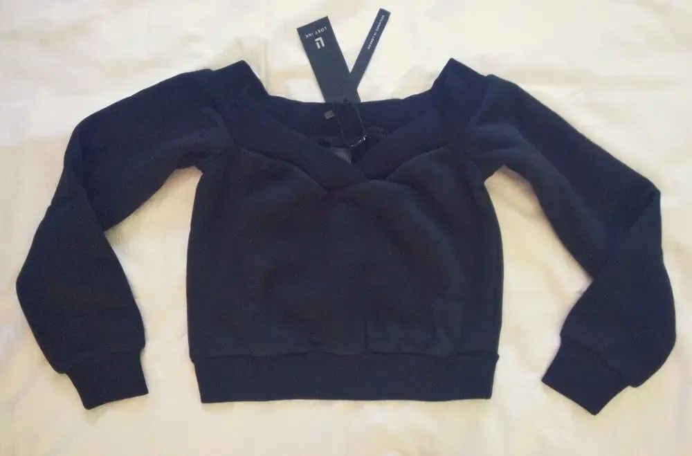 Черный укороченный свитшот Lost Ink 6