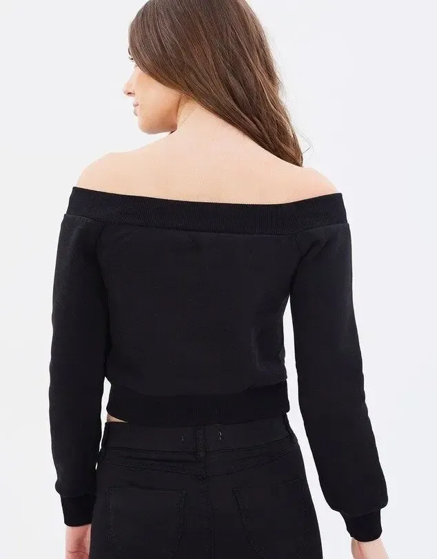 Черный укороченный свитшот Lost Ink 5