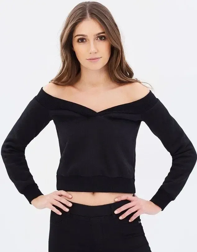 Черный укороченный свитшот Lost Ink 2