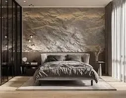 Скала дизайн интерьера спальни. Камины, печи, барбекю