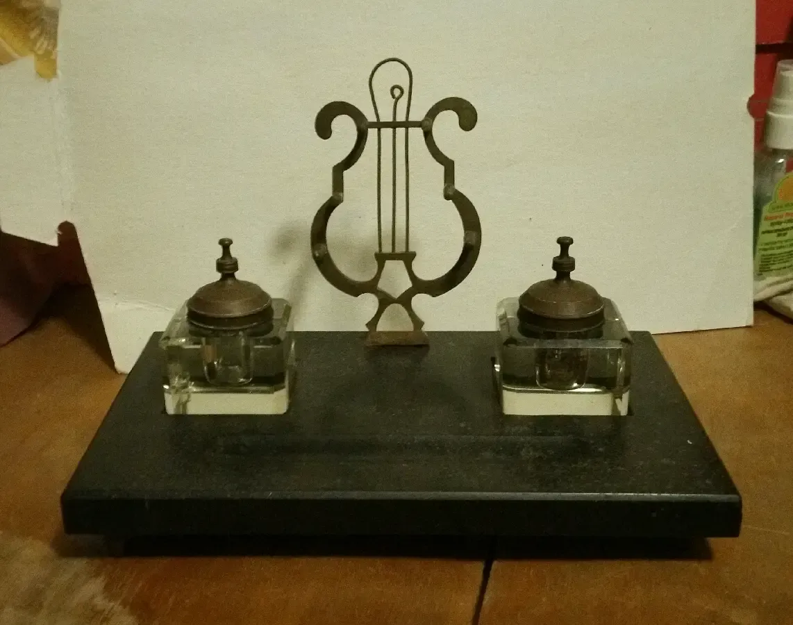 150 лет ПИСЬМЕННЫЙ ПРИБОР мрамор бронза чернильница ручка антиквариат