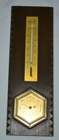 Настенный старинный барометр,термометр