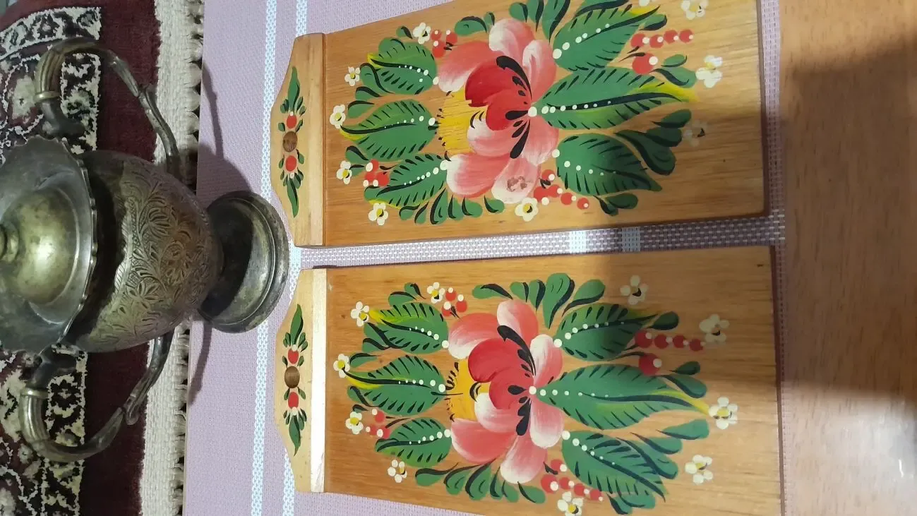 Красивая деревянная доска с узорами. Ретро - СССР. 24-11 см Новая 7