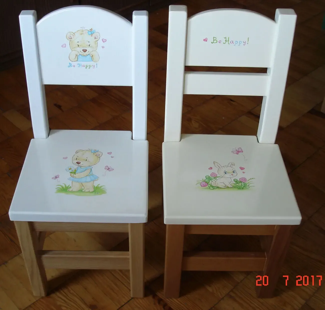 Стулья детские IKEA с ручной  росписью 5