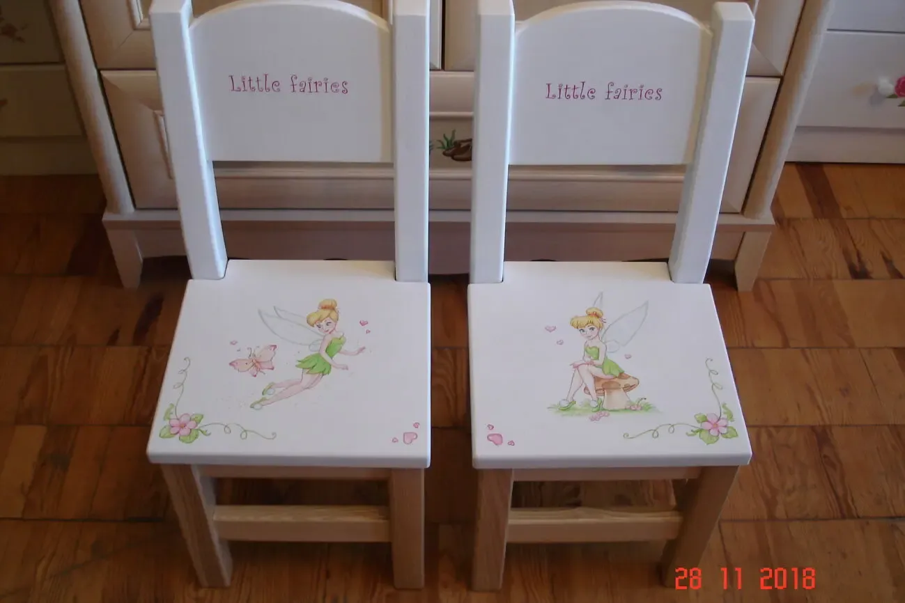 Стулья детские IKEA с ручной  росписью 6