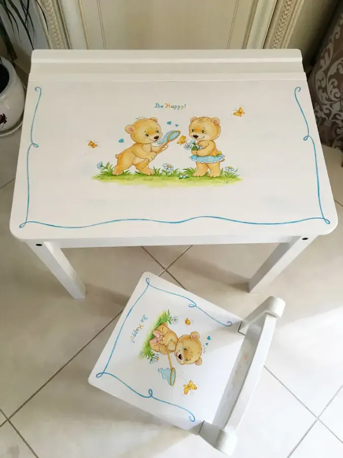 Стулья детские IKEA с ручной  росписью 8