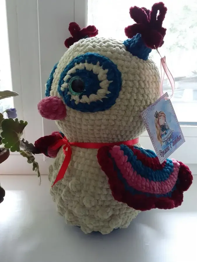 Мягенькая плюшевая совушка ручной работы. 2