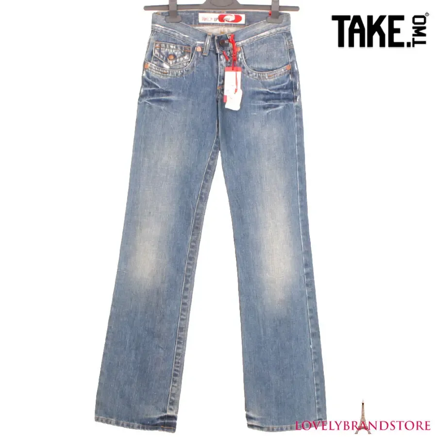 Take Two Италия Джинсы 26/34 на девочку 42/13-15 л прямые брюки штаны 3
