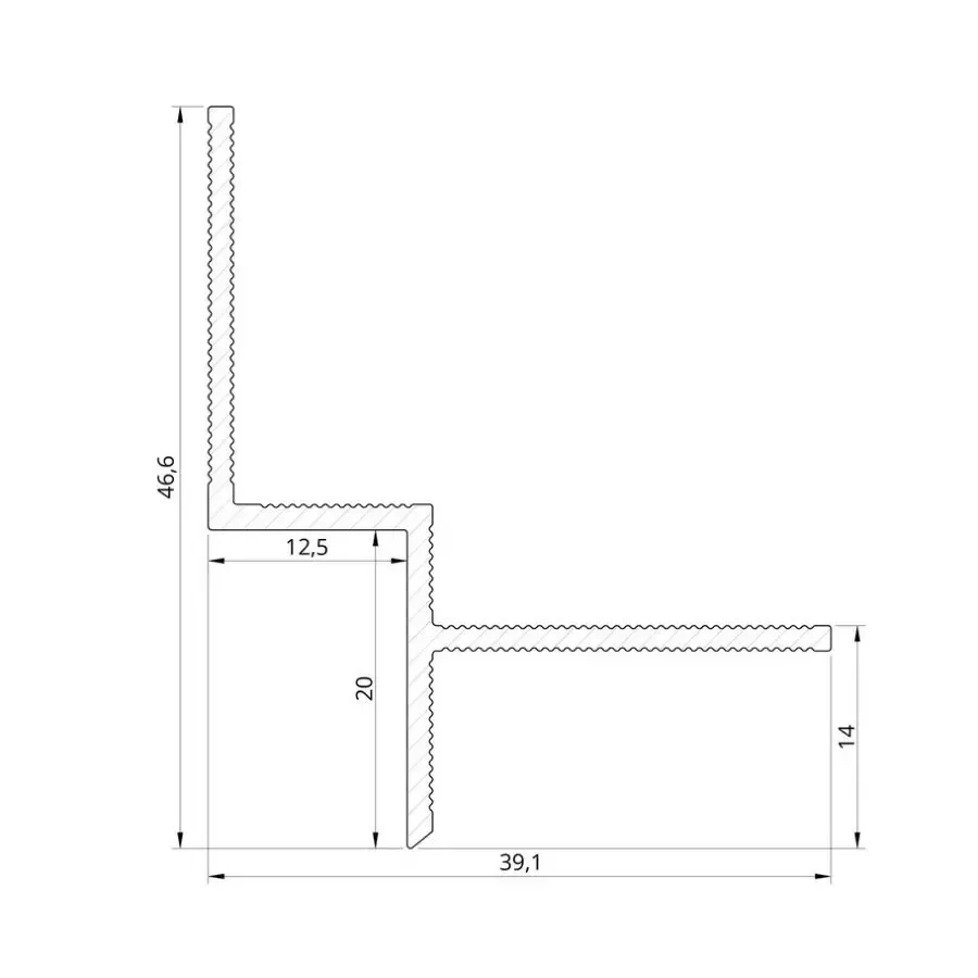 Алюминиевый профиль теневого шва 10 мм 3