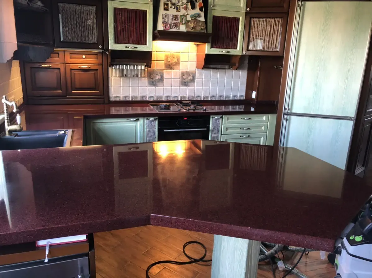 Полировка и реставрация столешниц из искусственного камня. 4