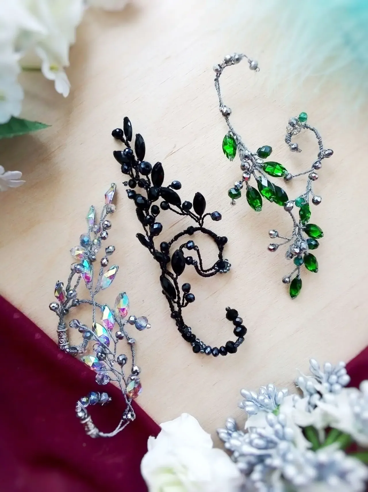 Росток радужный каффы эльф ушки фэнтези накладные уши кафф косплей 5