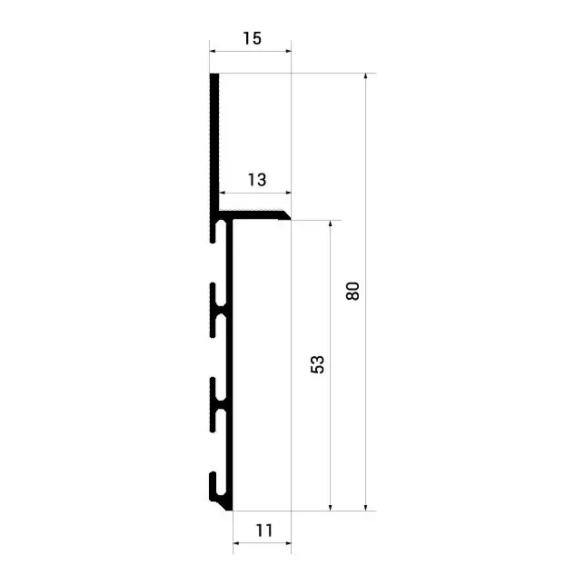 Плинтус скрытого монтажа анодированный 2