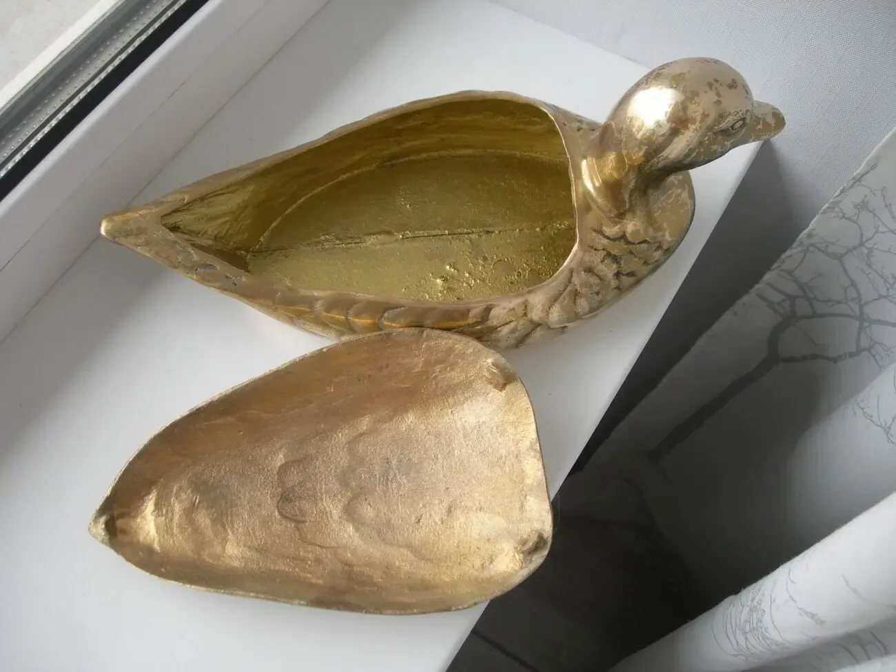 Шкатулка, утка, большая, бронза, 1,6 кг, Германия 6