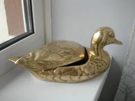 Шкатулка, утка, большая, бронза, 1,6 кг, Германия